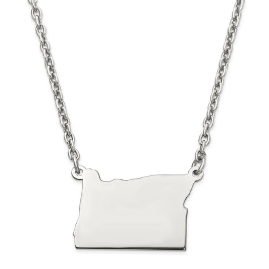 Oregon State Necklace, Sterling Silver