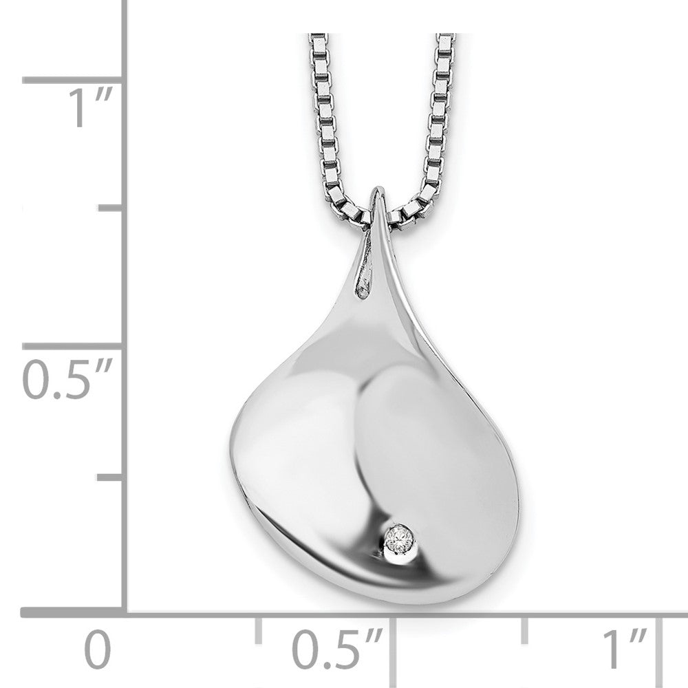 White Ice Sterling Silver Rhodium-plated 18 Inch Diamond Teardrop Necklace with 2 Inch Extender 18 Inches