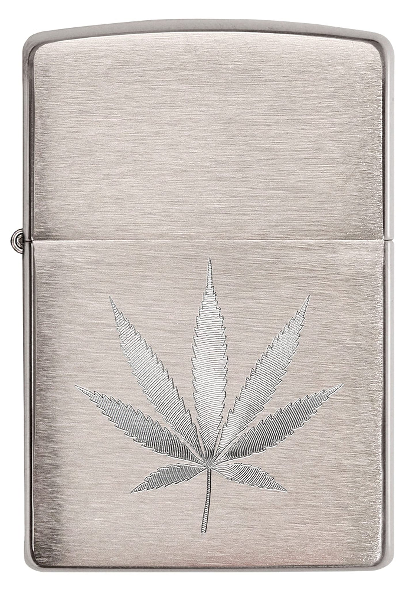 Zippo Brushed Chrome Leaf Pocket Lighter