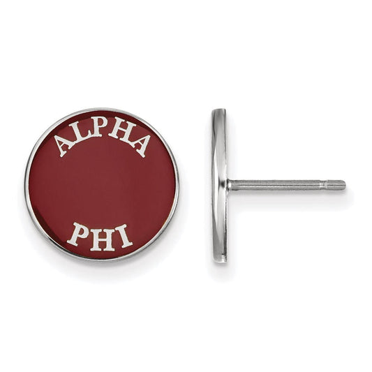 Sterling Silver Official Licensed Greek Sororities Alpha Phi (??) Enameled Post Earrings