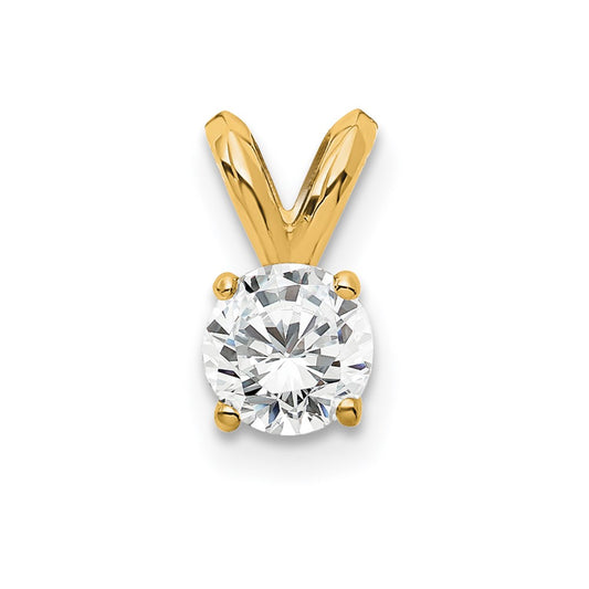 14k 1/4 carat Lab Grown Diamond VS/SI+ G+ Round Complete Four Prong Solitaire Pendant