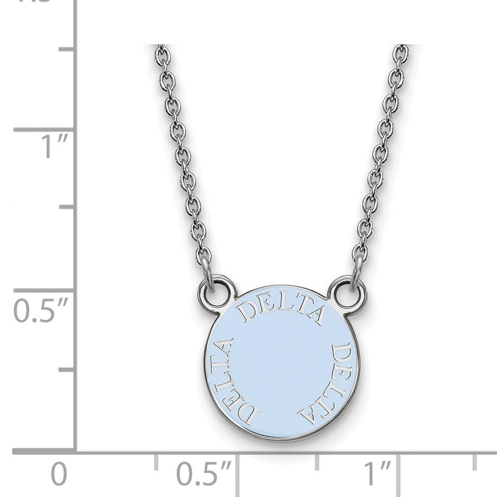 Sterling Silver 18in Official Licensed Greek Sororities Delta Delta Delta (???) XS Enamel Pendant w/Necklace