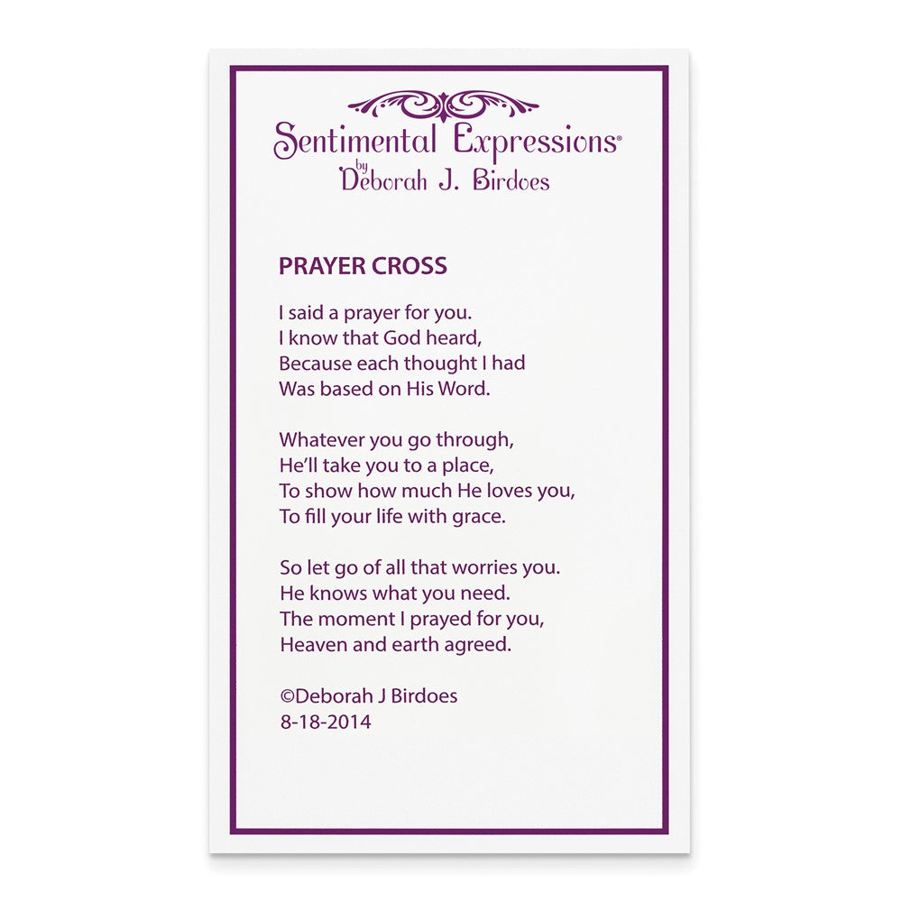 Sentimental Expressions Sterling Silver Rhodium-plated Prayer Cross 18in. Necklace 18 Inches
