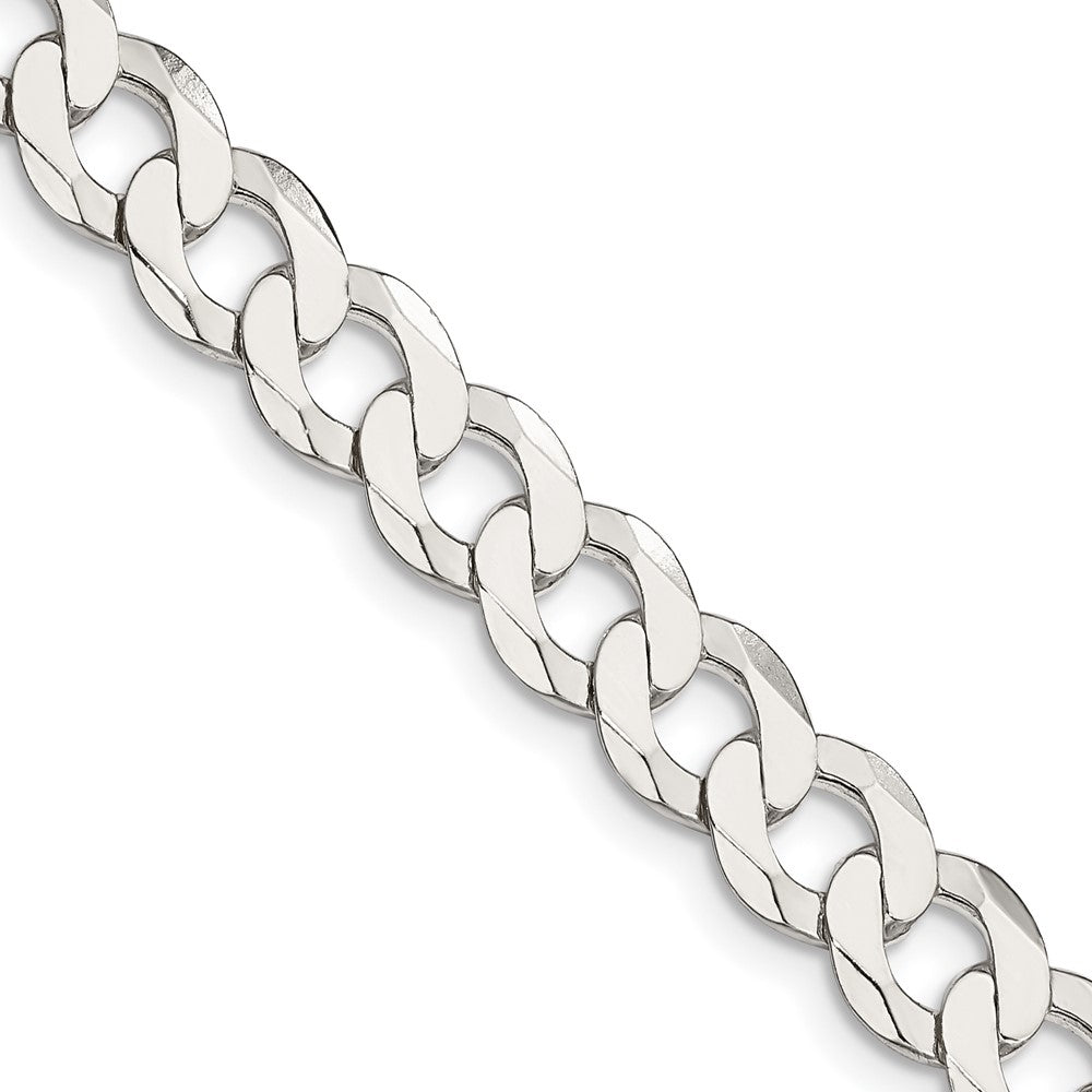 Sterling Silver 7.5mm Flat Curb Chain 24 Inches