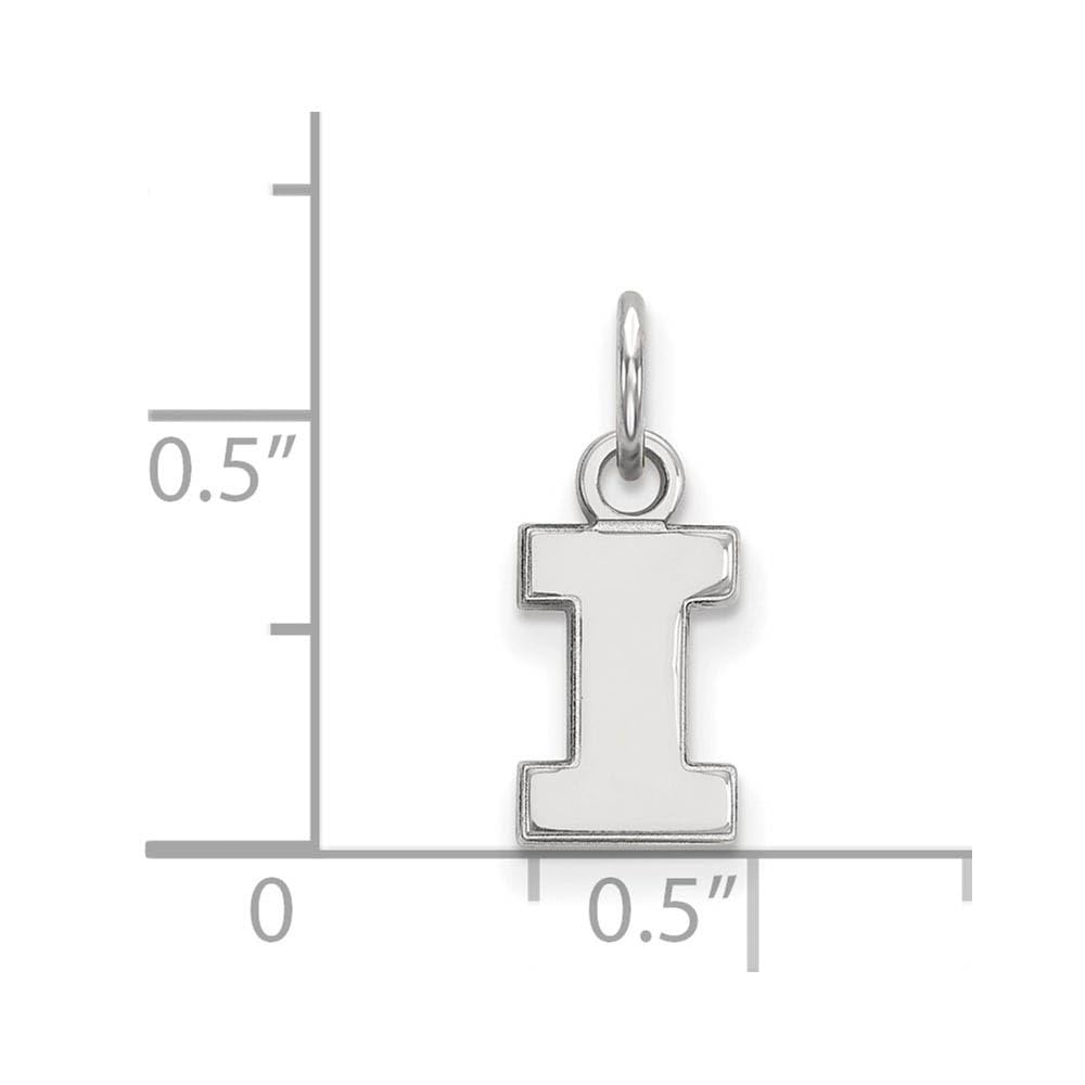 Sterling Silver Rhodium-plated LogoArt University of Illinois Letter I Extra Small Pendant QSS001UIL