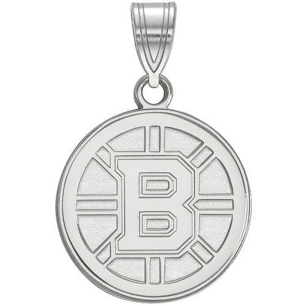LogoArt NHL Boston Bruins Sterling Silver Medium Pendant