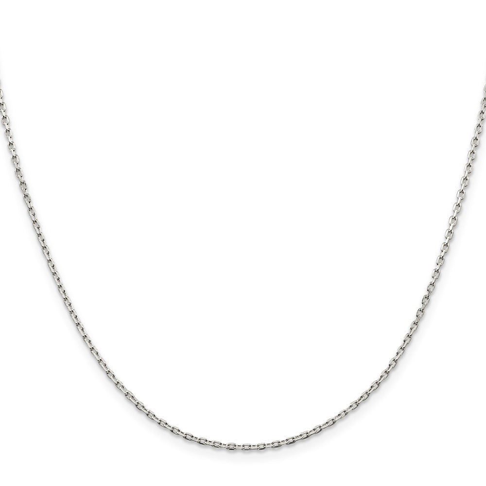 Sterling Silver 1.5mm Beveled Oval Cable Chain 24 Inches
