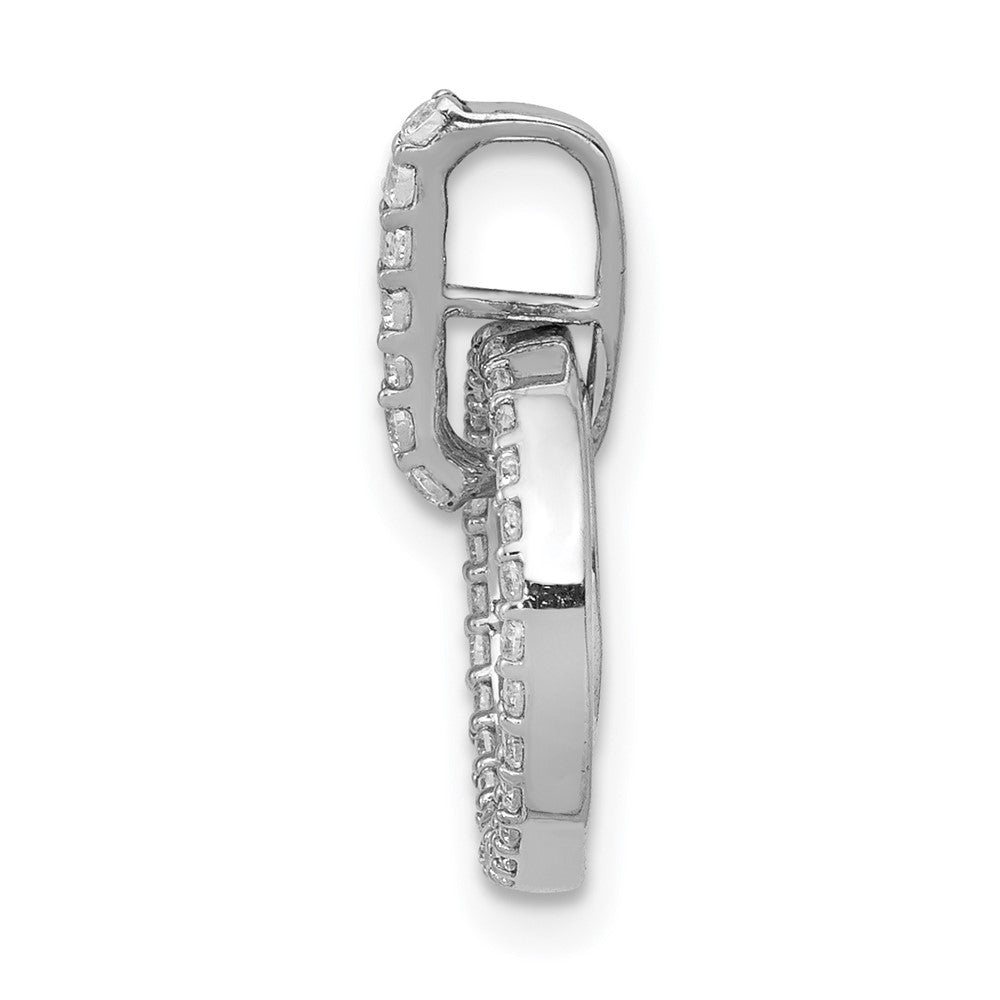 14k White Gold 1/4 carat Lab Grown Diamond VS/SI+ G+ Double Circle Dangle Pendant