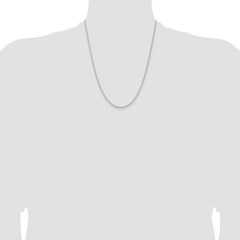 Sterling Silver 1.6mm Round Spiga Chain 22 Inches