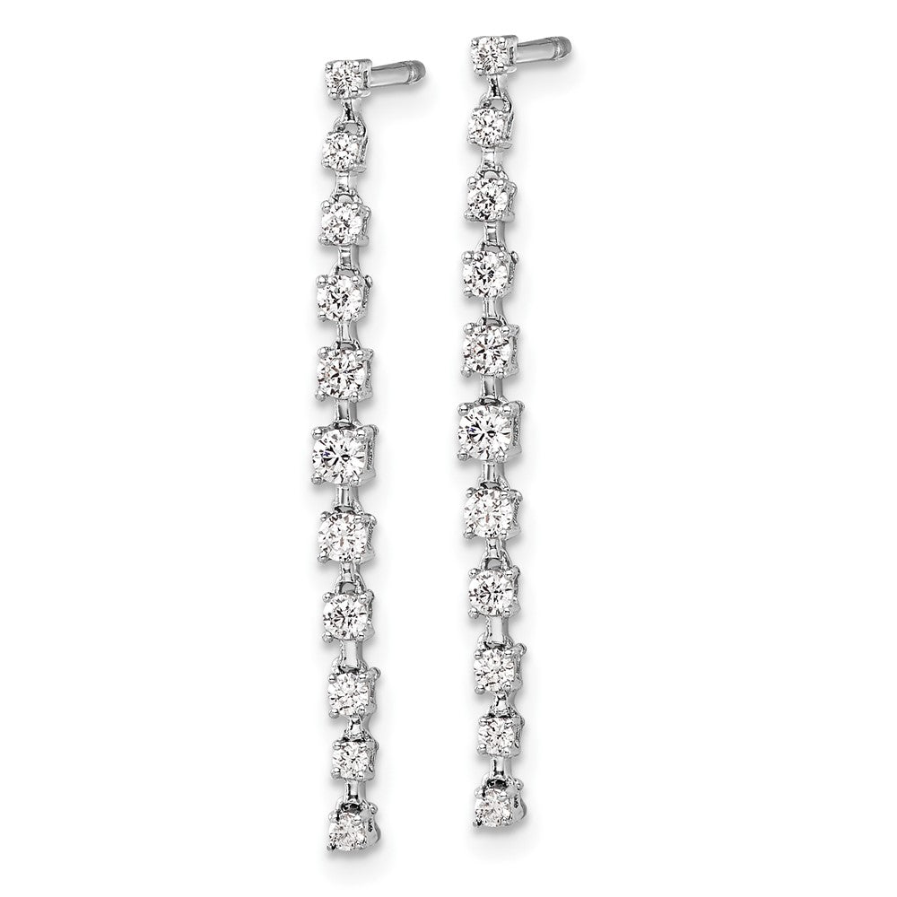 True Origin 14k White Gold 5 carat Lab Grown Diamond VS DEF Post Dangle Earrings