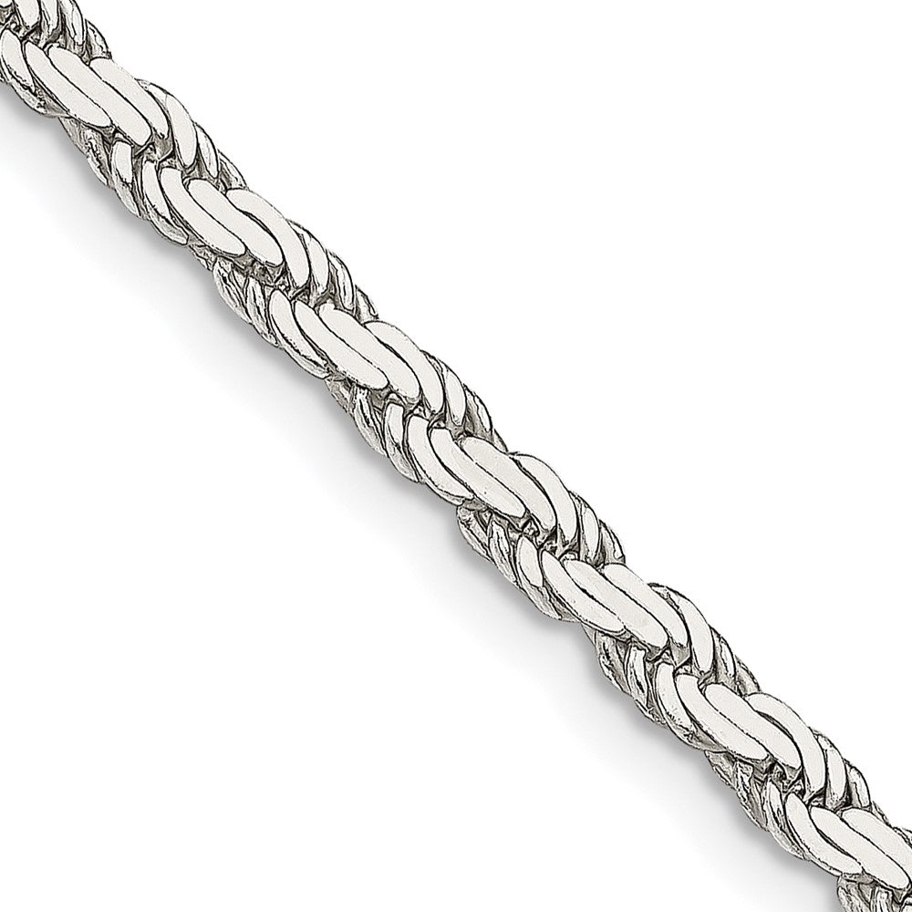 Sterling Silver 3.1mm Flat Rope Chain 24 Inches