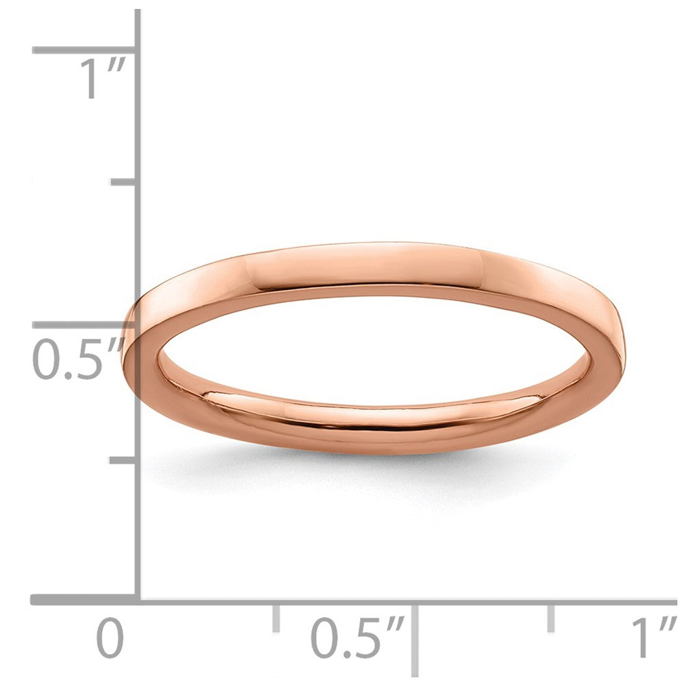 Sterling Silver Stackable Expressions Pink-plated Polished Ring Size -7