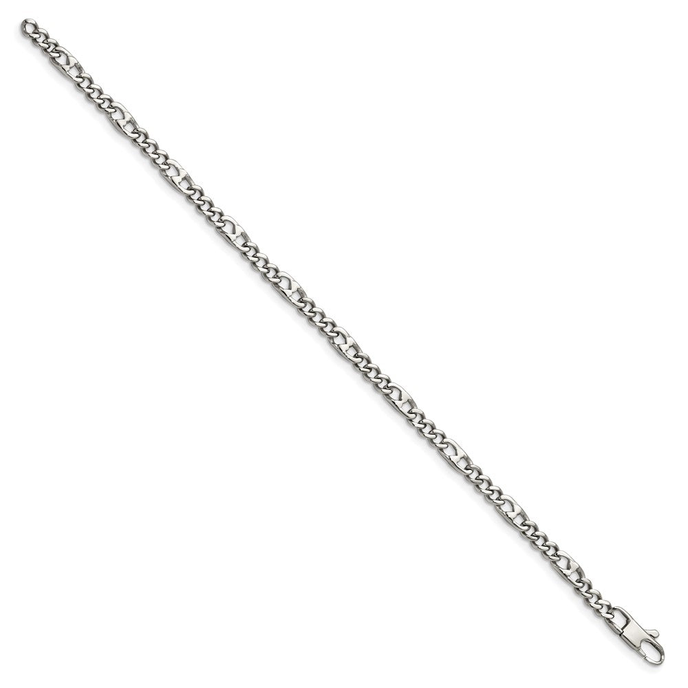 Stainless Steel Polished 4mm Figaro 8.5in Bracelet 8.5 inches