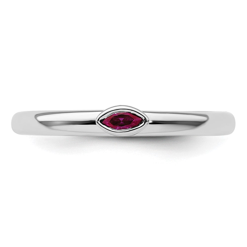 Sterling Silver Stackable Expressions Created Ruby Ring Size -5
