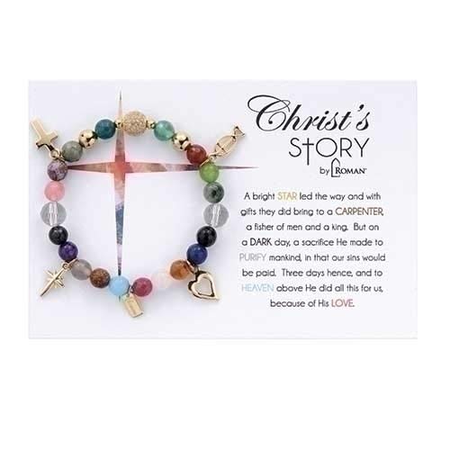 A Bright Star Purple Agate 7 x 7 Metal Fashion Stretch Bracelet