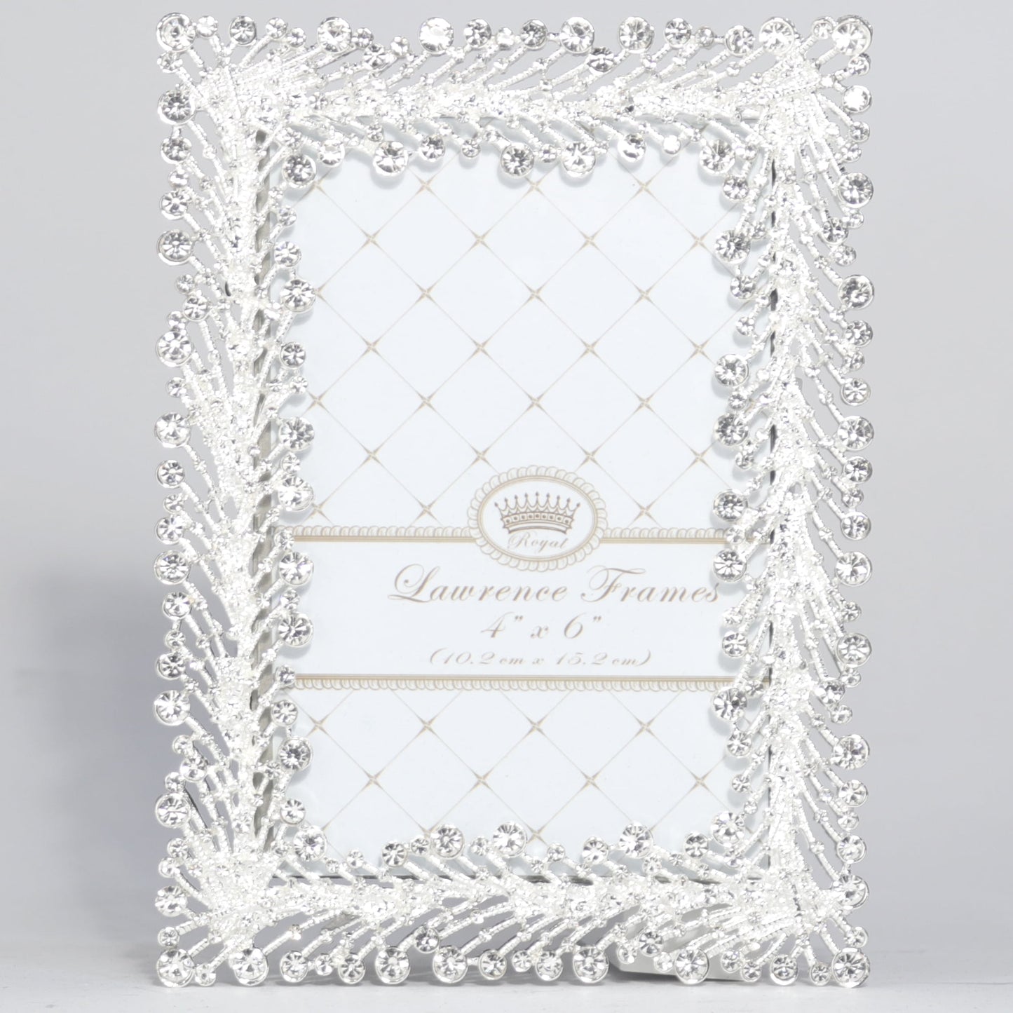4x6 Jasmond Silver Metal Frame with Crystal Spray