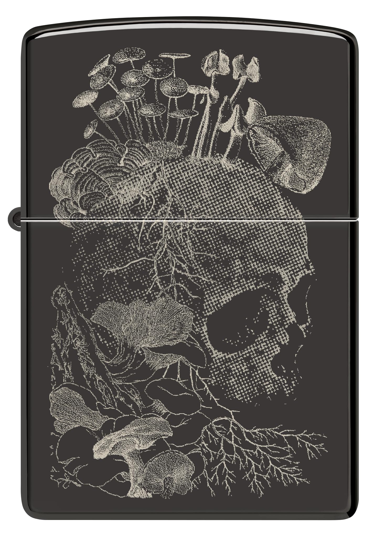 Zippo Skull Mushroom Design High Polish Black Pocket Lighter
