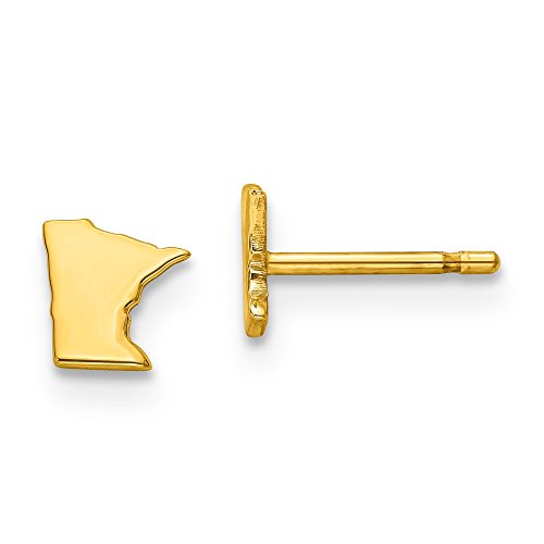 Sterling Silver/Gold-plated Minnesota State Earrings