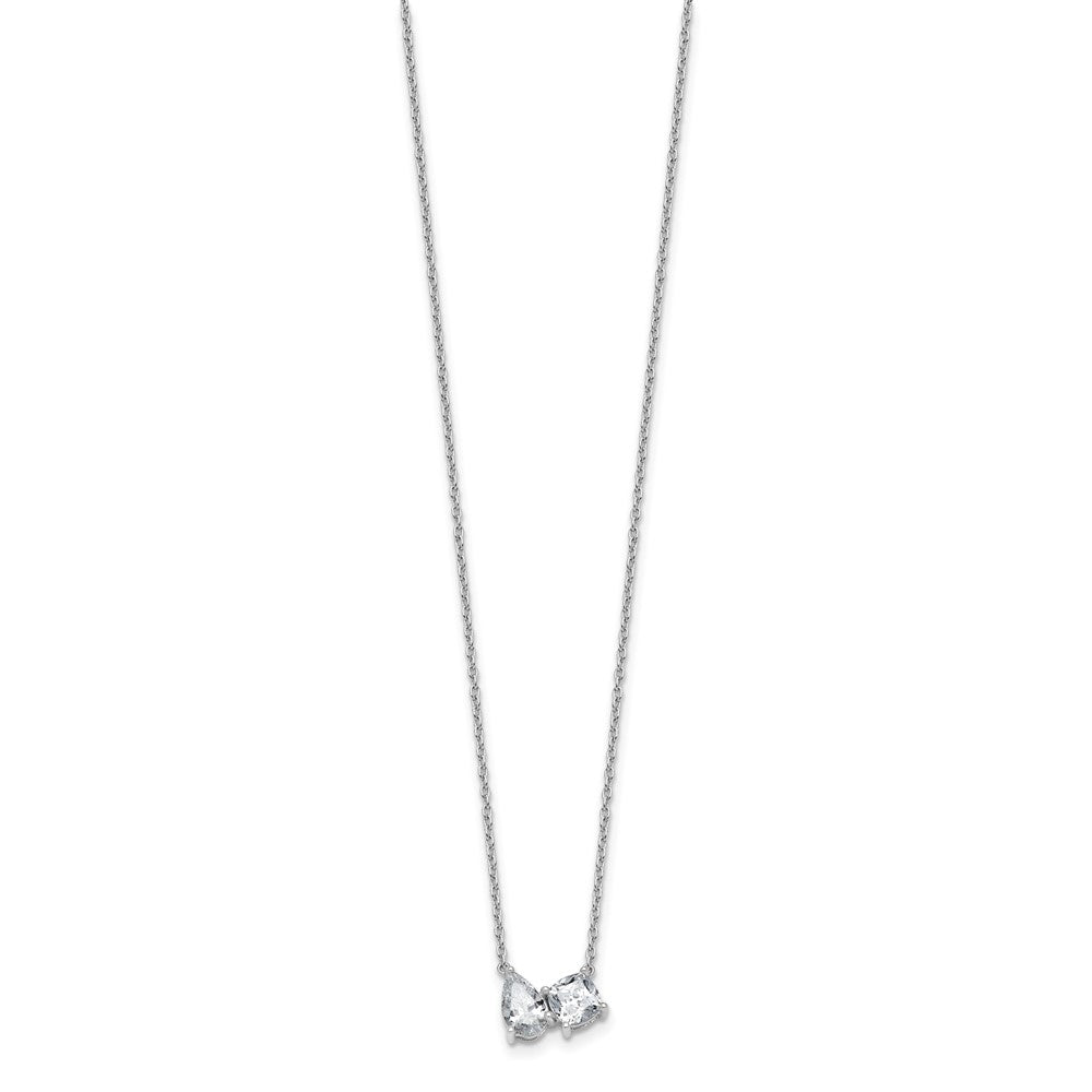 True Origin 14K White Gold 1 3/4 carat Lab Grown Diamond VS+ F+ 18 in Complete Two Stone Necklace