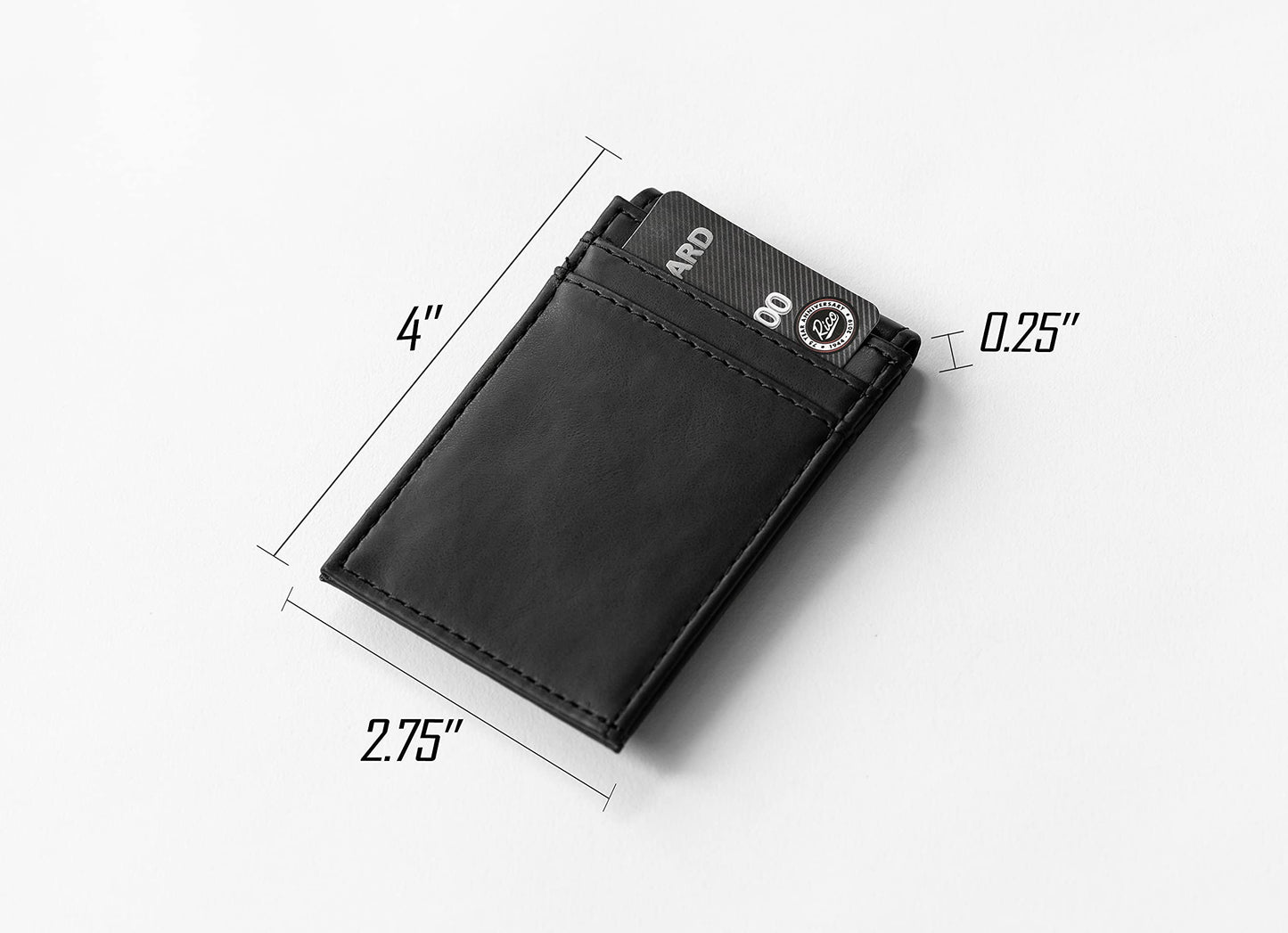 NBA LA Clippers Black Faux Leather Front Pocket Wallet with 2 Card Slots and ID Window QGC7462