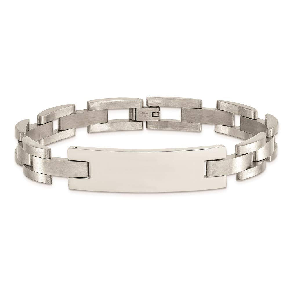 Chisel SRB229-9.25 9.25 in. Stainless Steel Brushed & Polished ID Bracelet