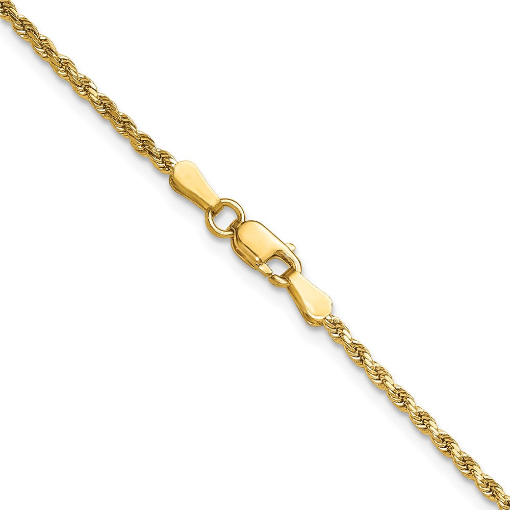 14K 24 inch 2mm Semi Solid Diamond-cut Rope with Lobster Clasp Chain
