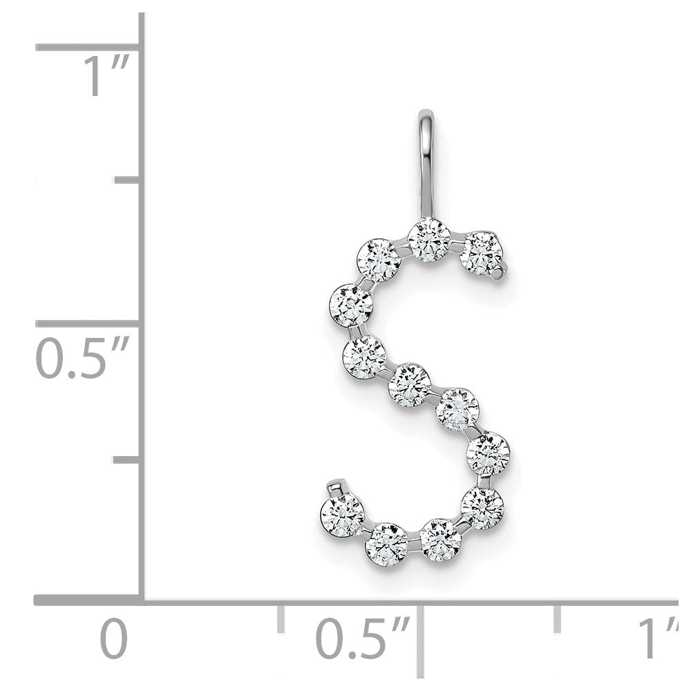 True Origin 14k White Gold 3/8 carat Lab Grown Diamond VS DEF Alphabet S Pendant