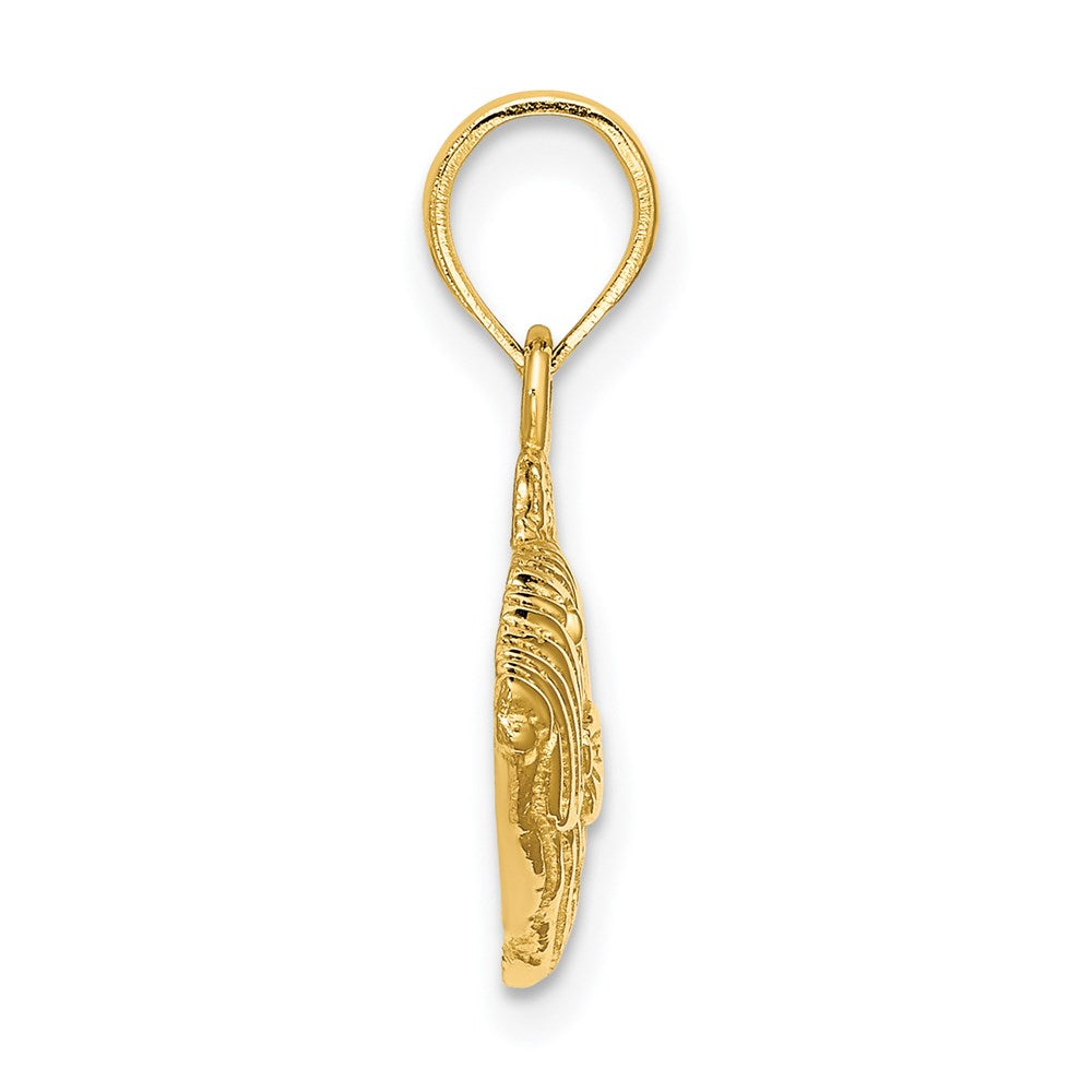 14K 2-D /Engraved Striped Fish Charm