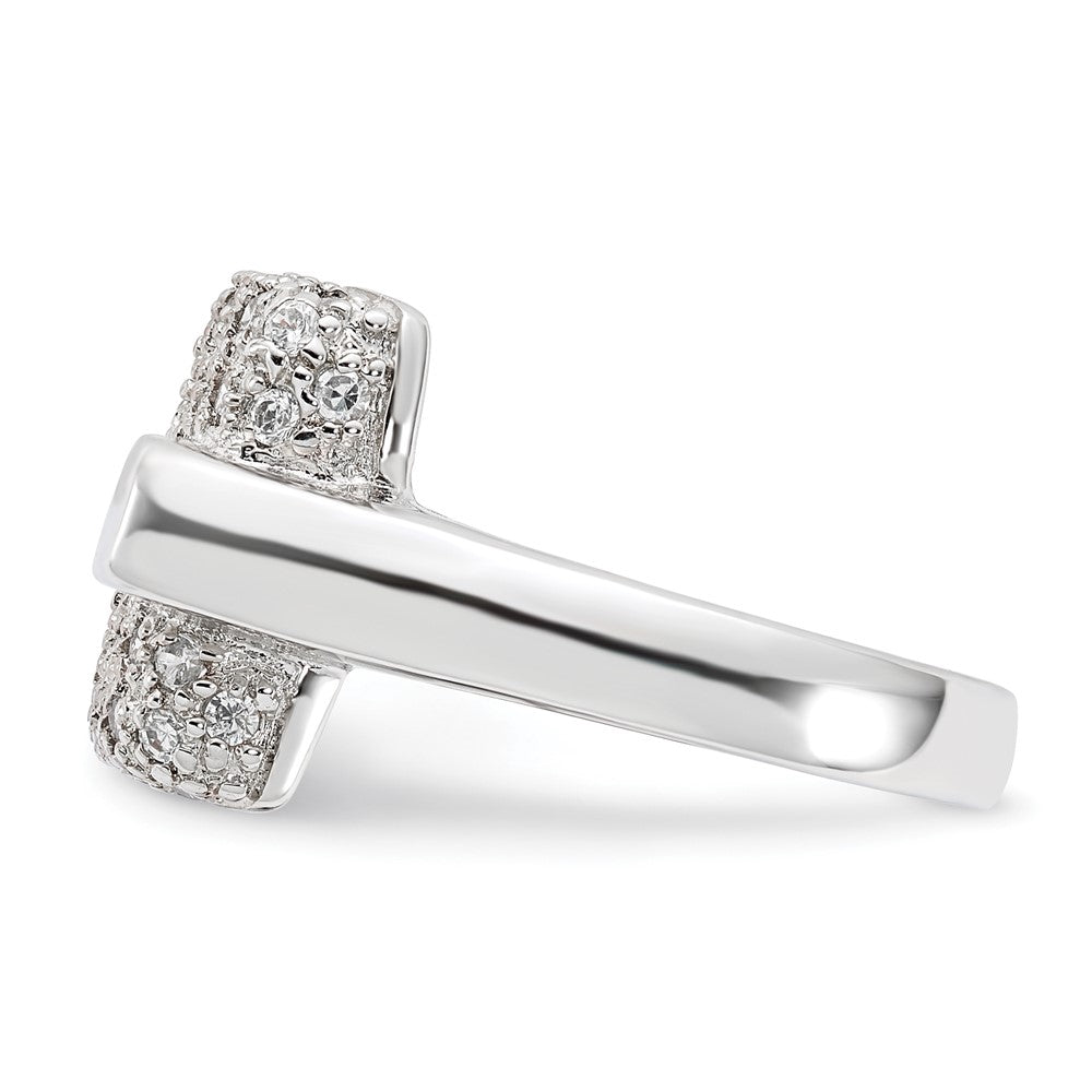 Sterling Silver Pave CZ Square Ring