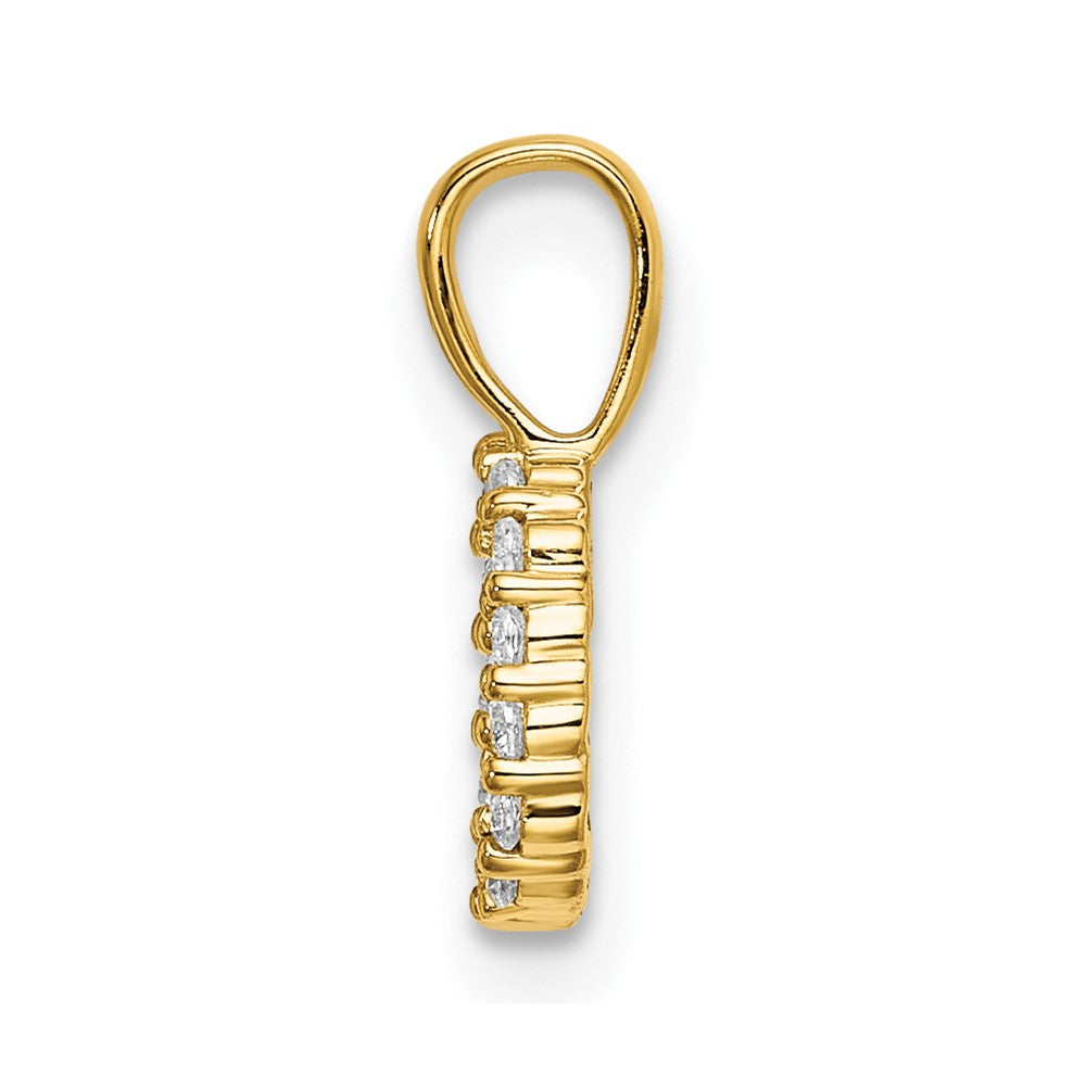 14k 1/10 carat Lab Grown Diamond VS/SI+ G+ Letter D Initial Pendant