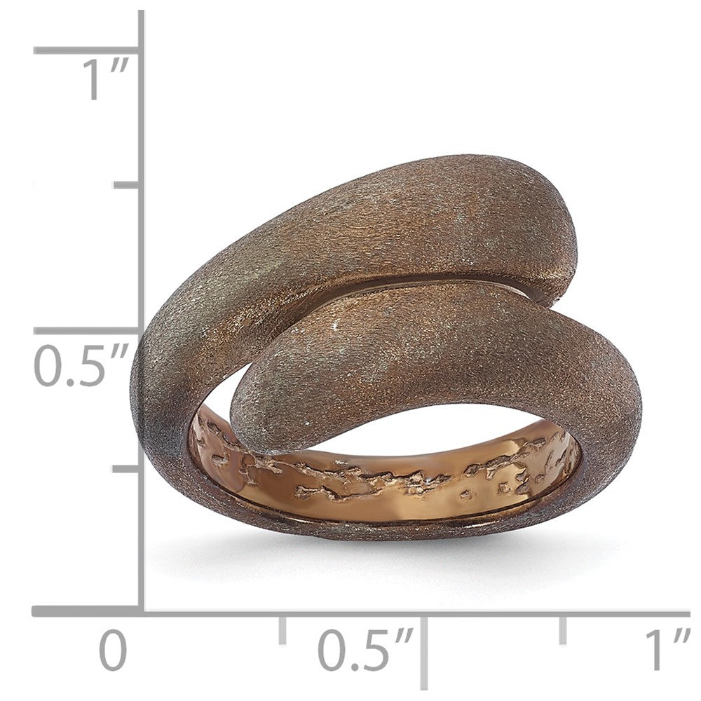 Sterling Silver Satin Chocolate Size 7 Ring