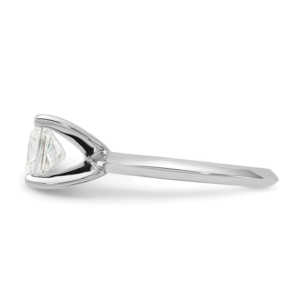 Sterling Silver Rhodium-plated 6.5mm Princess Cut Diamonore CZ Ring