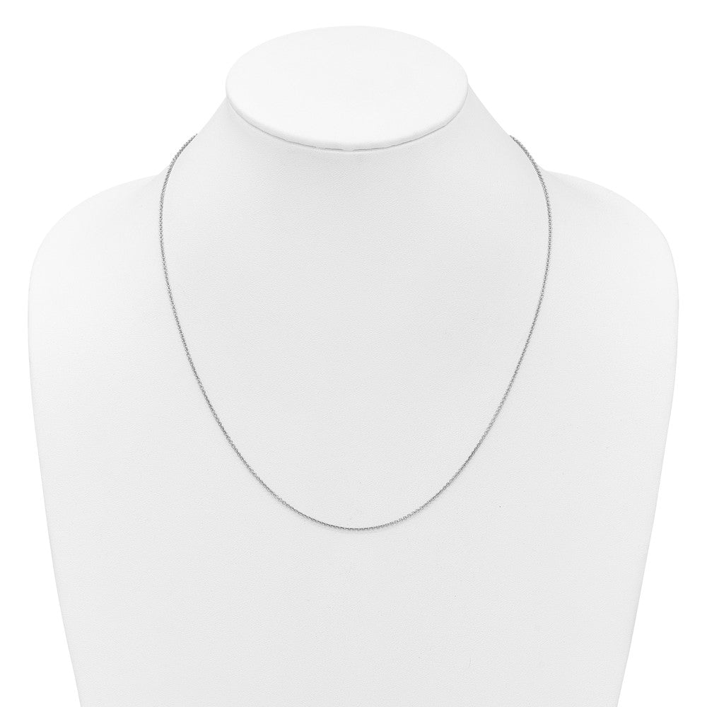 14K White Gold Adjustable 1.4mm Round Cable Chain