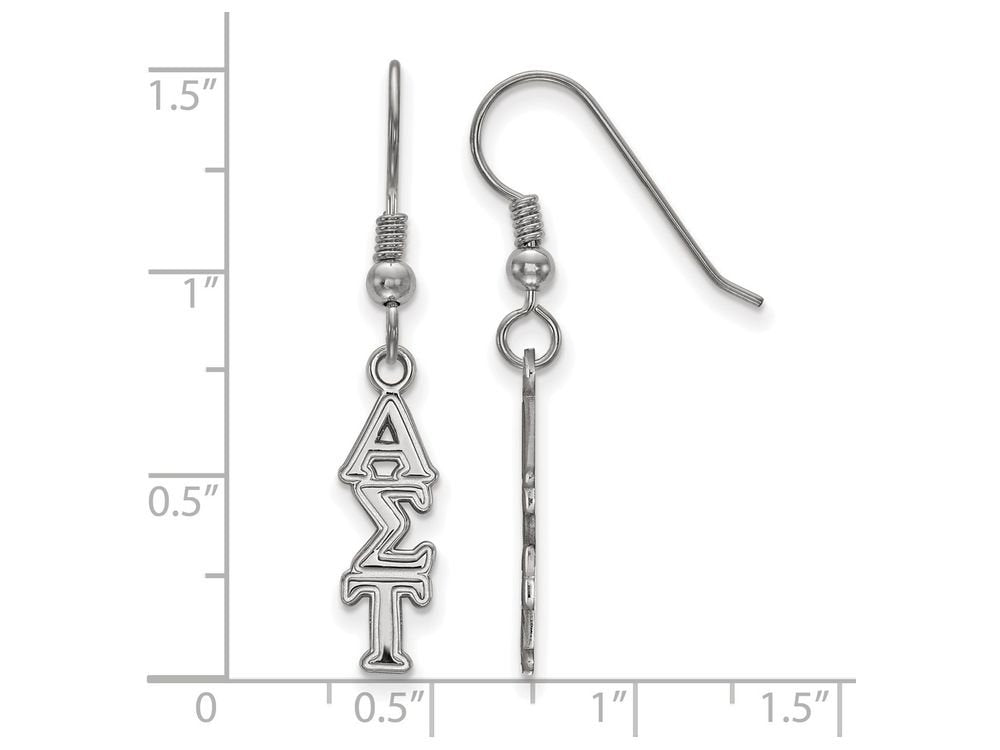 Sterling Silver Official Licensed Greek Sororities Alpha Sigma Tau (???) Small Dangle Earrings