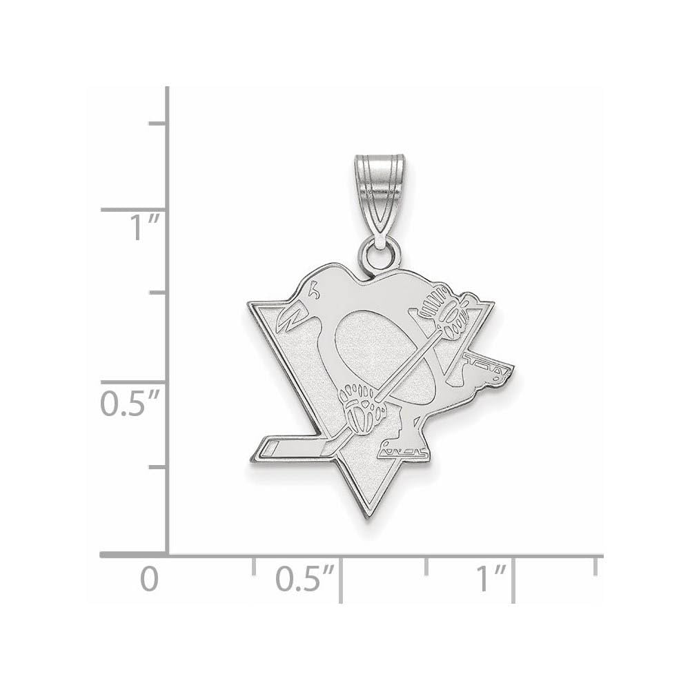 LogoArt NHL Pittsburgh Penguins Sterling Silver Large Pendant