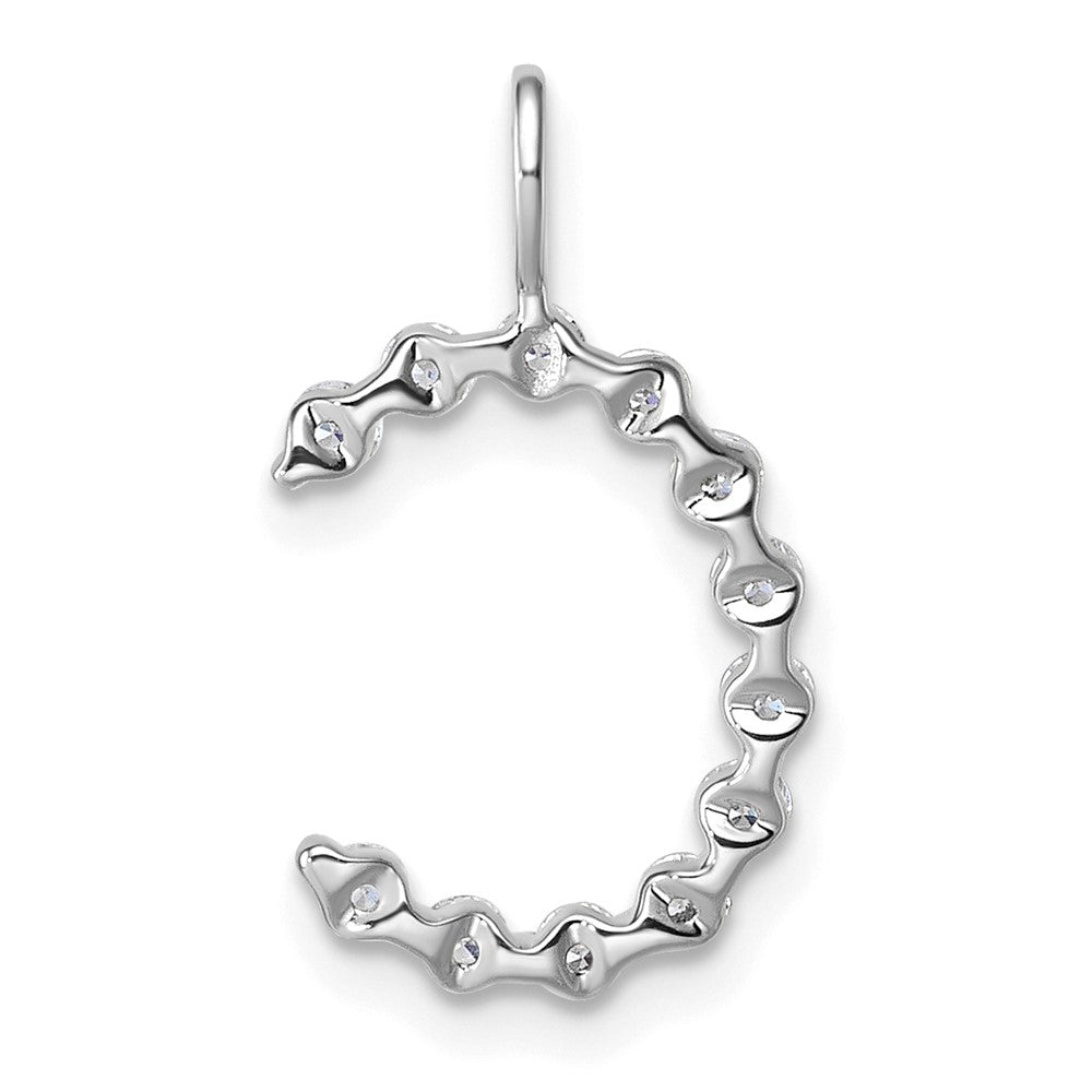 True Origin 14k White Gold 3/8 carat Lab Grown Diamond VS DEF Alphabet C Pendant