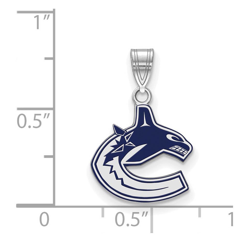 Women's Vancouver Canucks Sterling Silver Small Enamel Pendant