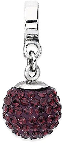 Sterling Silver Reflections June Red Preciosa Crystal Ball Dangle Bead