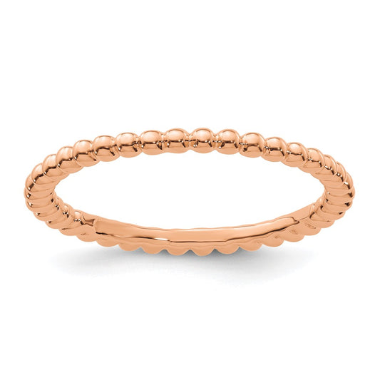 Sterling Silver Stackable Expressions Pink-plated Ring Size -10