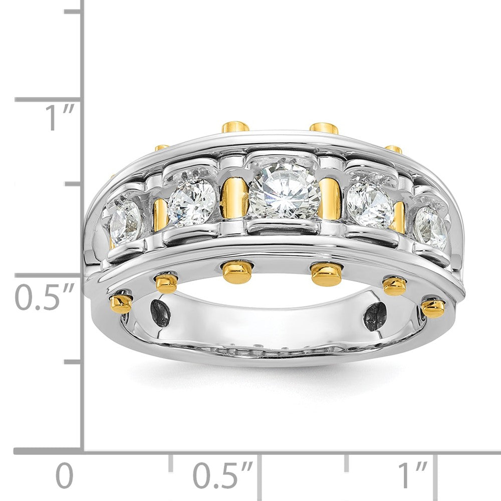 IBGoodman 14k Two-tone Men's Polished and Cut-Out 5-Stone Ring Mounting
