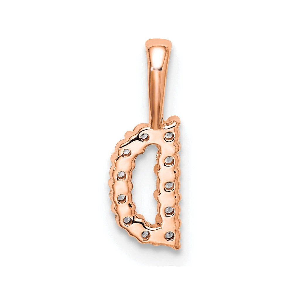 14KR Small Initial D Diamond Pendant