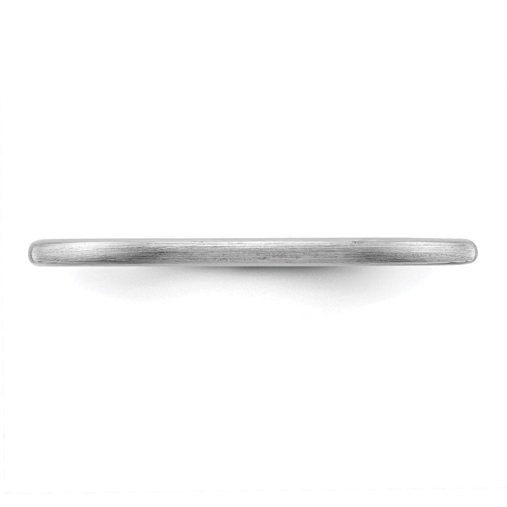 10K White Gold 1.2mm Half Round Satin Stackable Band Size 9.5