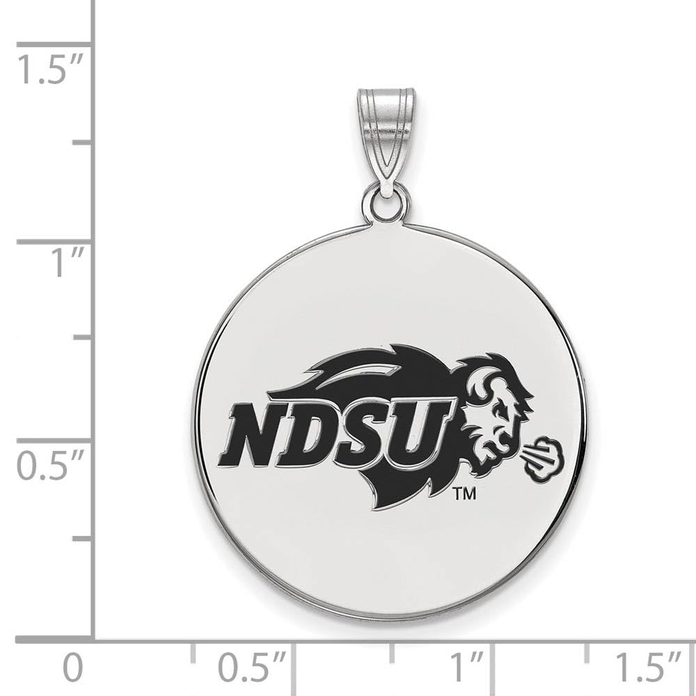 LogoArt Sterling Silver North Dakota State Xlarge Enamel Disc Pendant Necklace