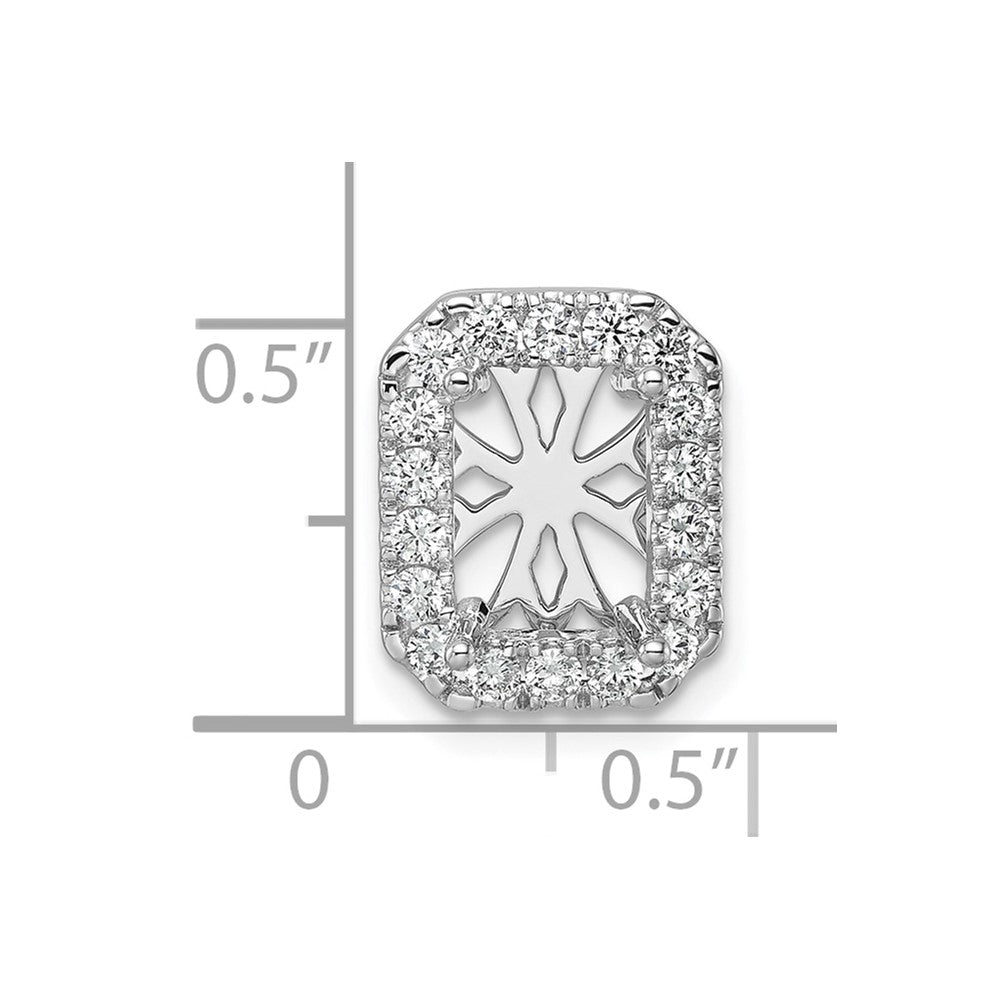 14k White Gold 1/2 carat Lab Grown Diamond VS/SI+ G+ Semi Mount Halo Chain Slide Pendant