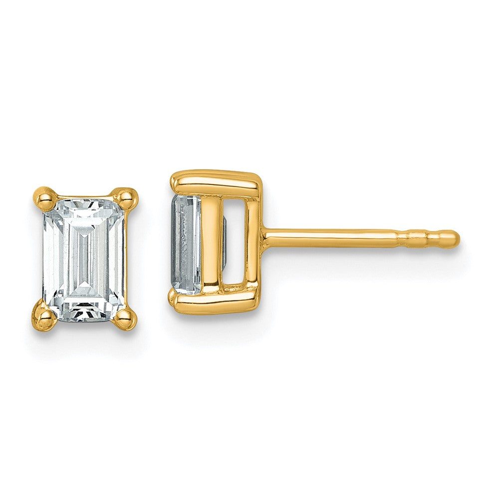 14ky Emerald 6.5x4.5mm Post Earring Mountings