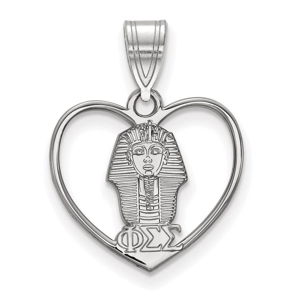 Sterling Silver Official Licensed Greek Sororities Phi Sigma Sigma (???) Heart Pendant