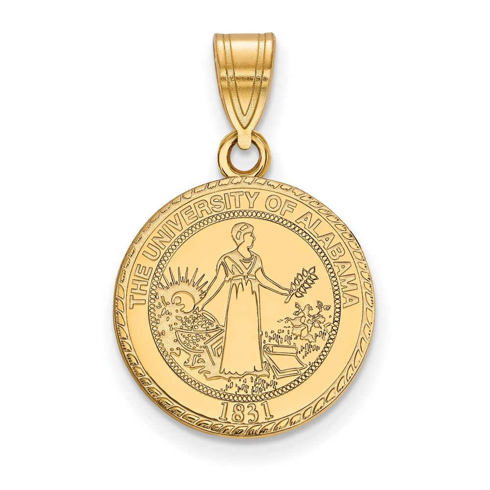 14K Yellow Gold University of Alabama Medium Crest Pendant
