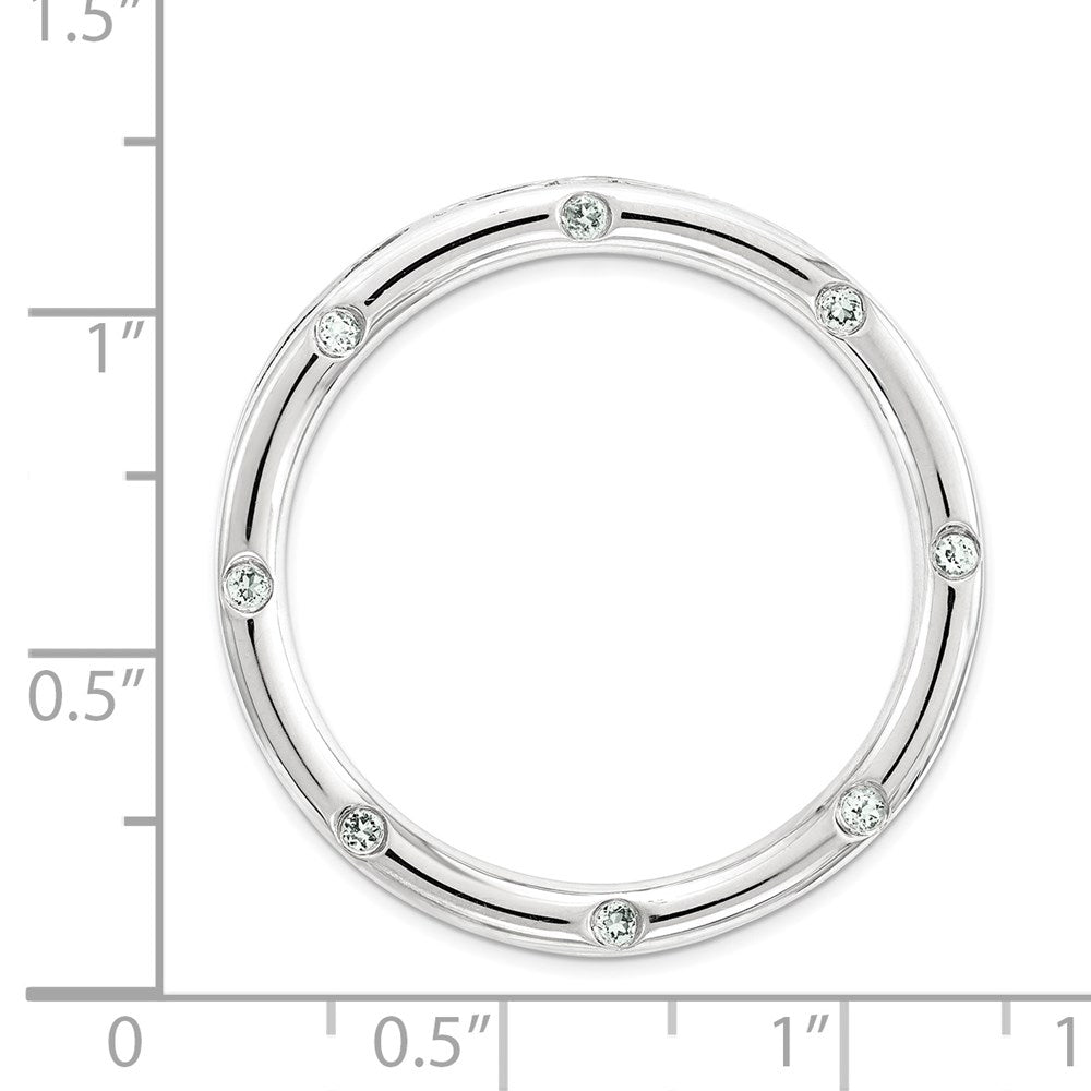 Sterling Silver Stackable Expressions Large Polished Aquamarine Chain Slide