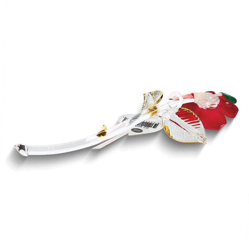 Glass Baron "I Love You" Red Rose Small