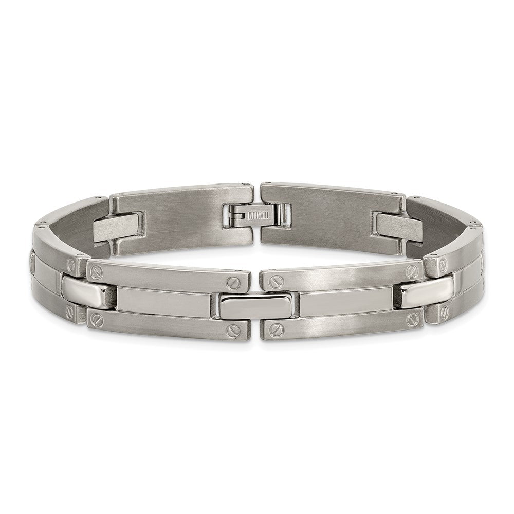 Titanium Brushed and Polished 8.5in Bracelet 8.5 inches